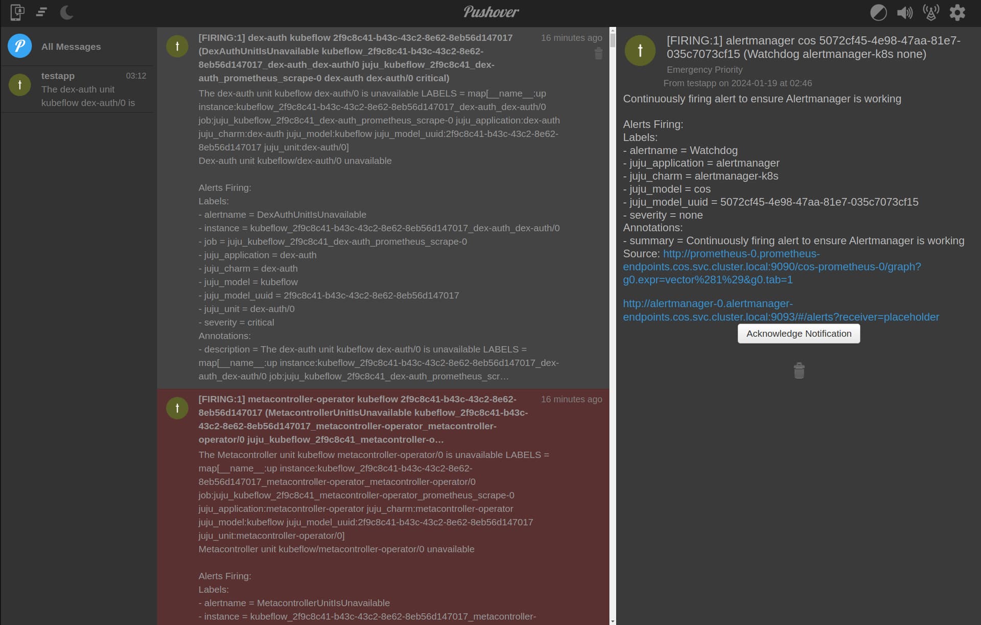 Pushover web client