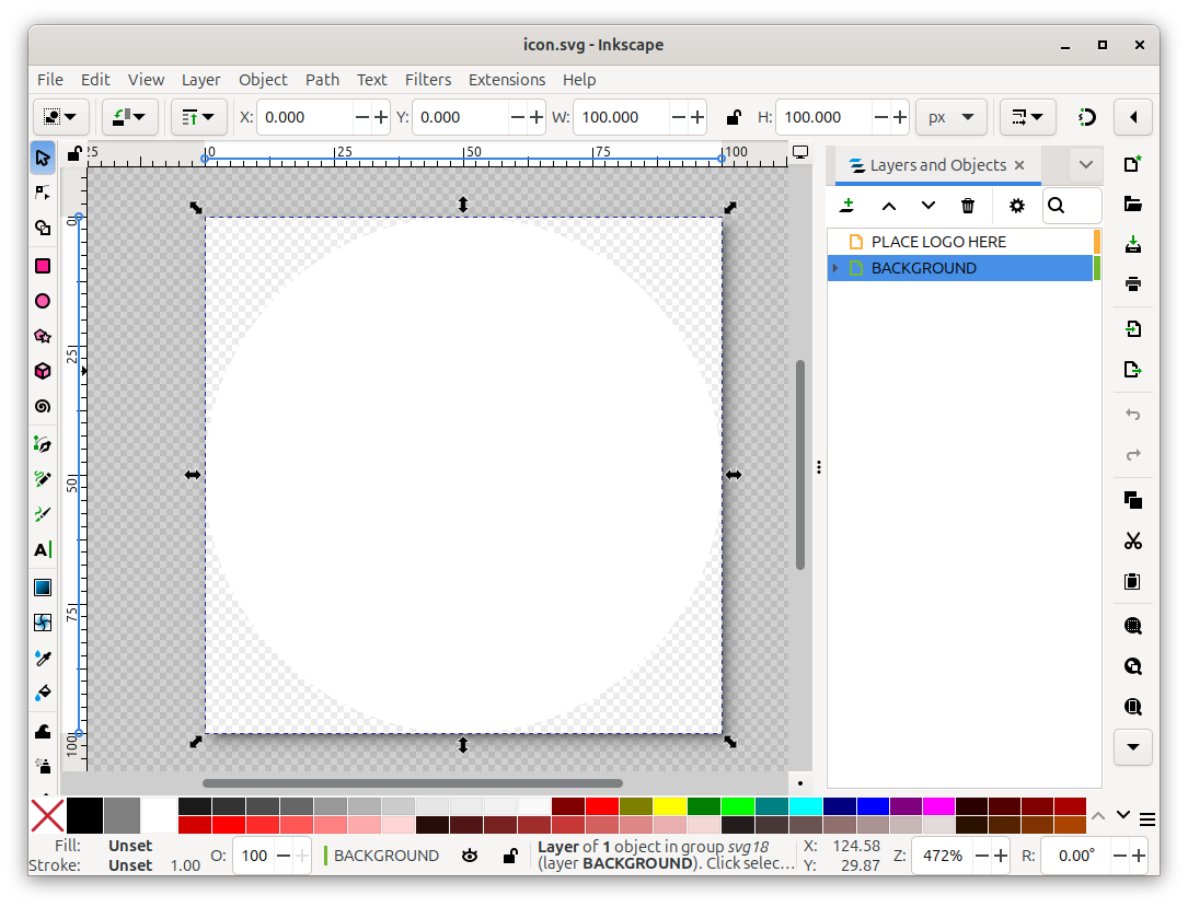 Layer selection interface in the Inkscape editor